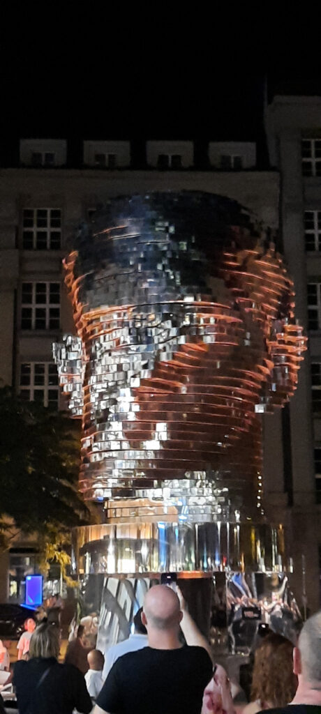 Franz Kafka's Rotating Head at Night – Prague